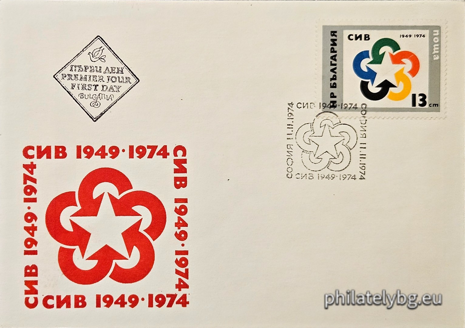 11.02.1974 - „ 25 г. Съвет за икономическа взаимопомощ ( СИВ ). “ - една пощенска марка.