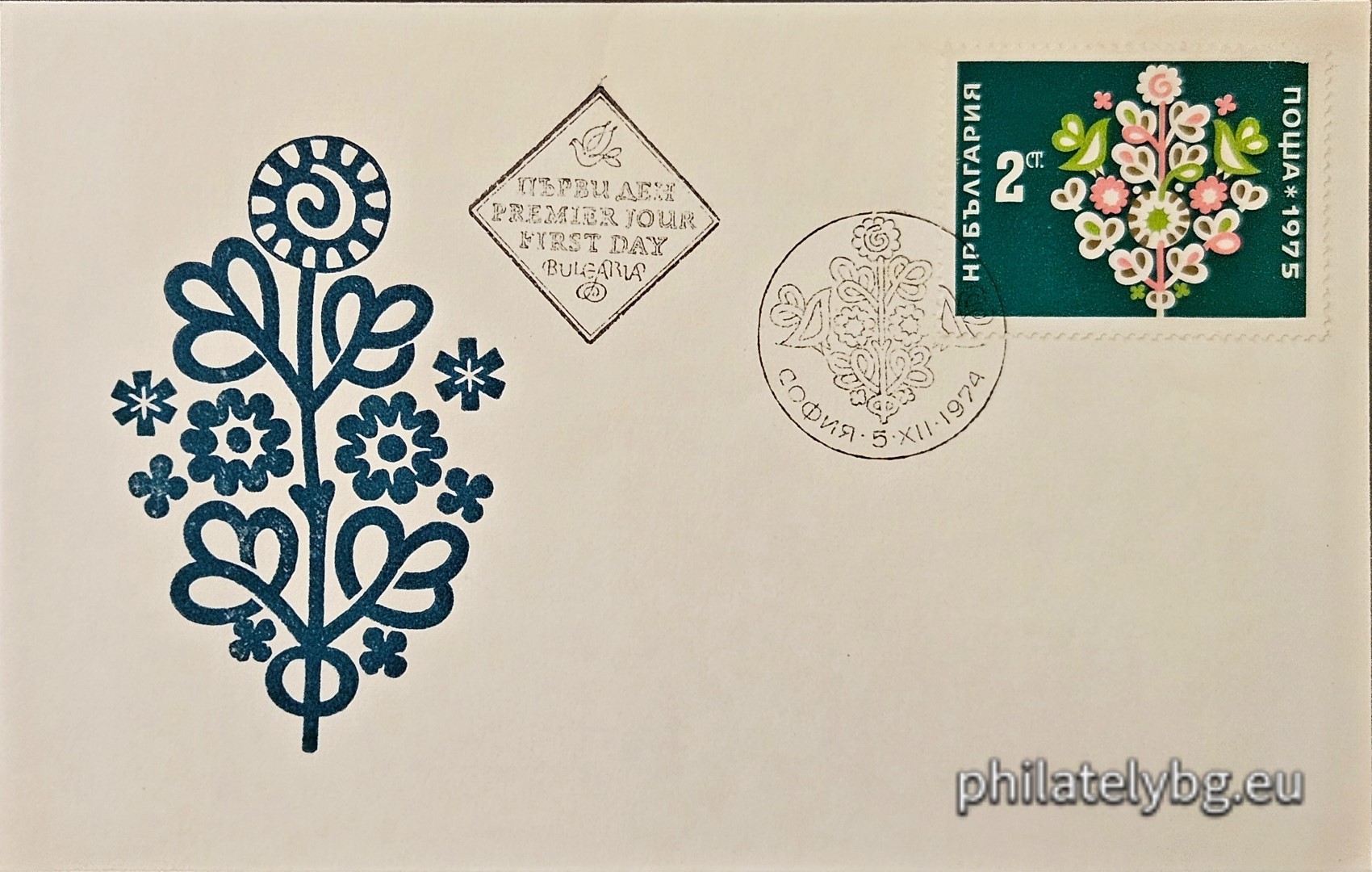 05.12.1974 - „ Нова година 1975. “ - една пощенска марка.