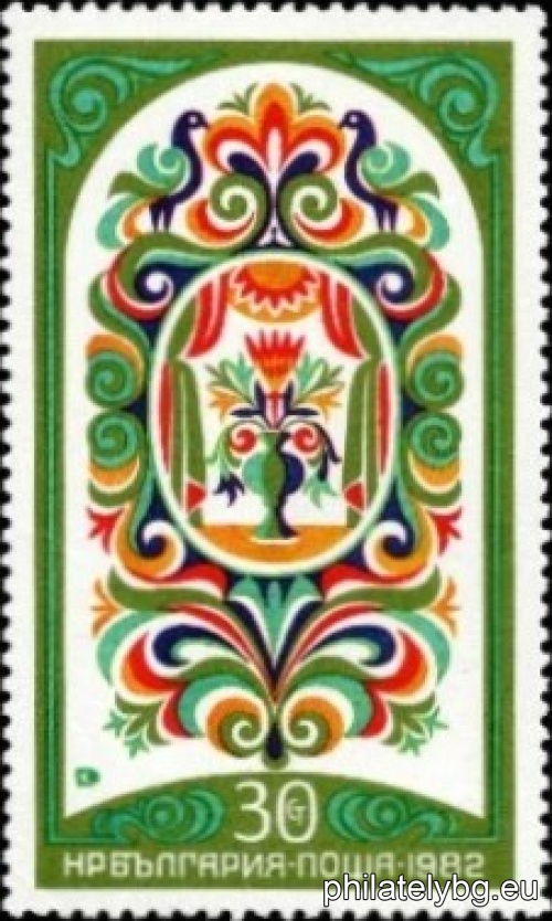 „ Алафранги от български възрожденски къщи . “ - шест пощенски марки.