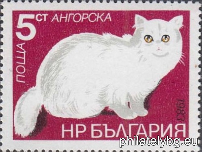 „ Породи котки . “ - шест пощенски марки.