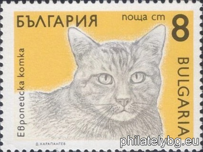 „ Редовни - котки. “ - шест пощенски марки.