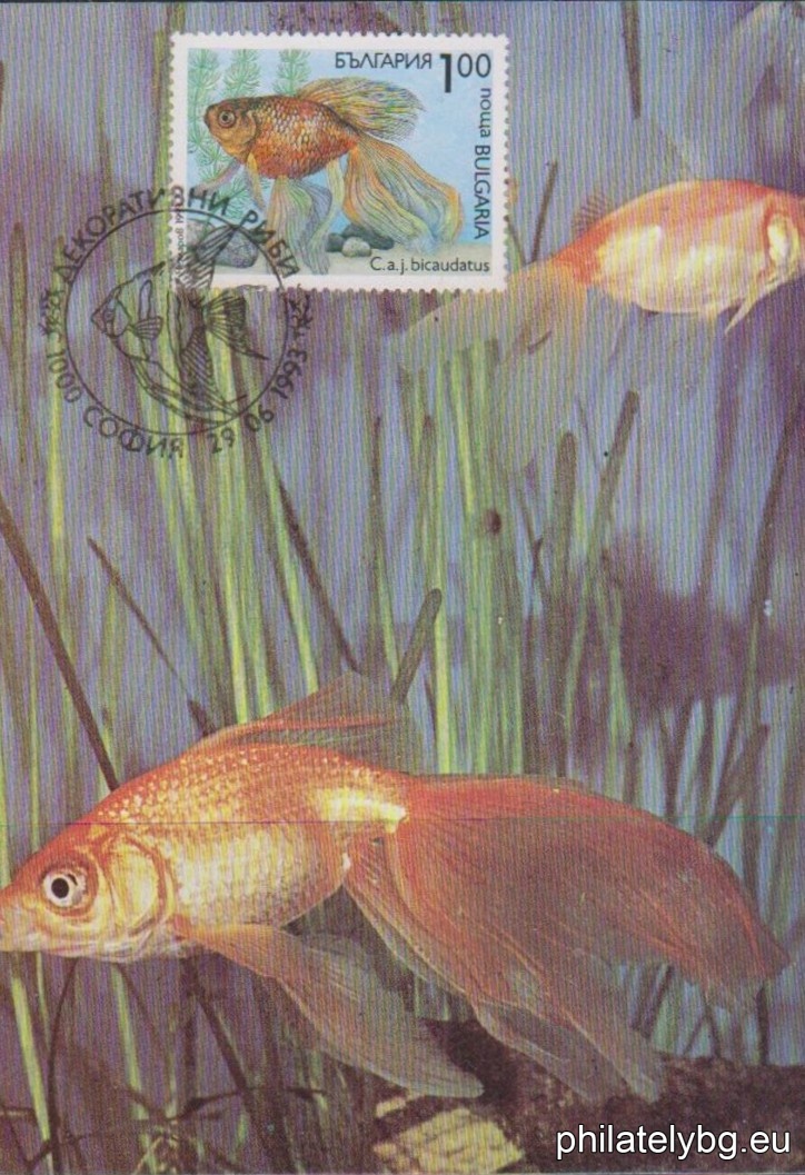 "Ornamental Fish." - six postage stamps.