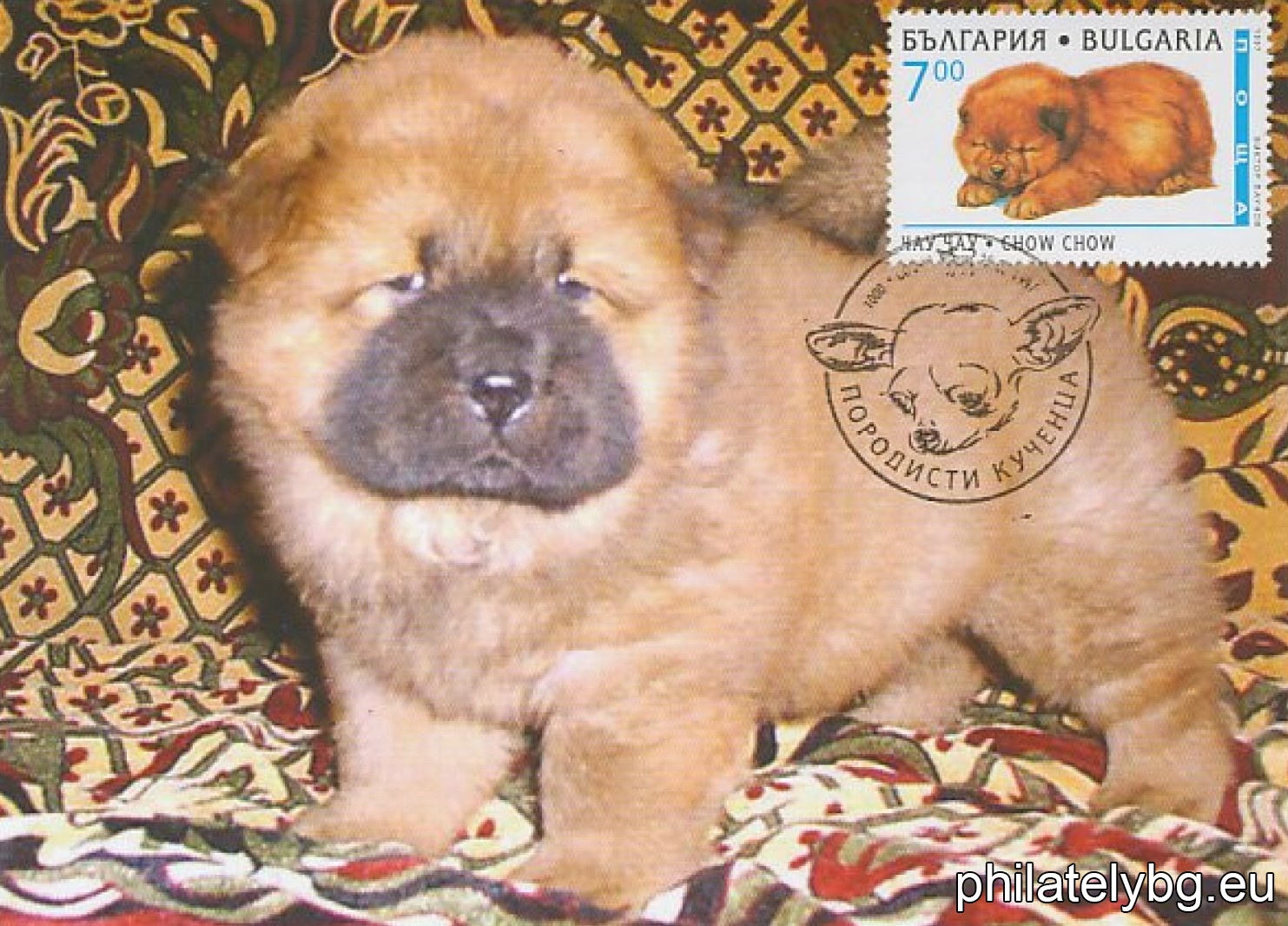 "Purebred puppies." - four postage stamps.