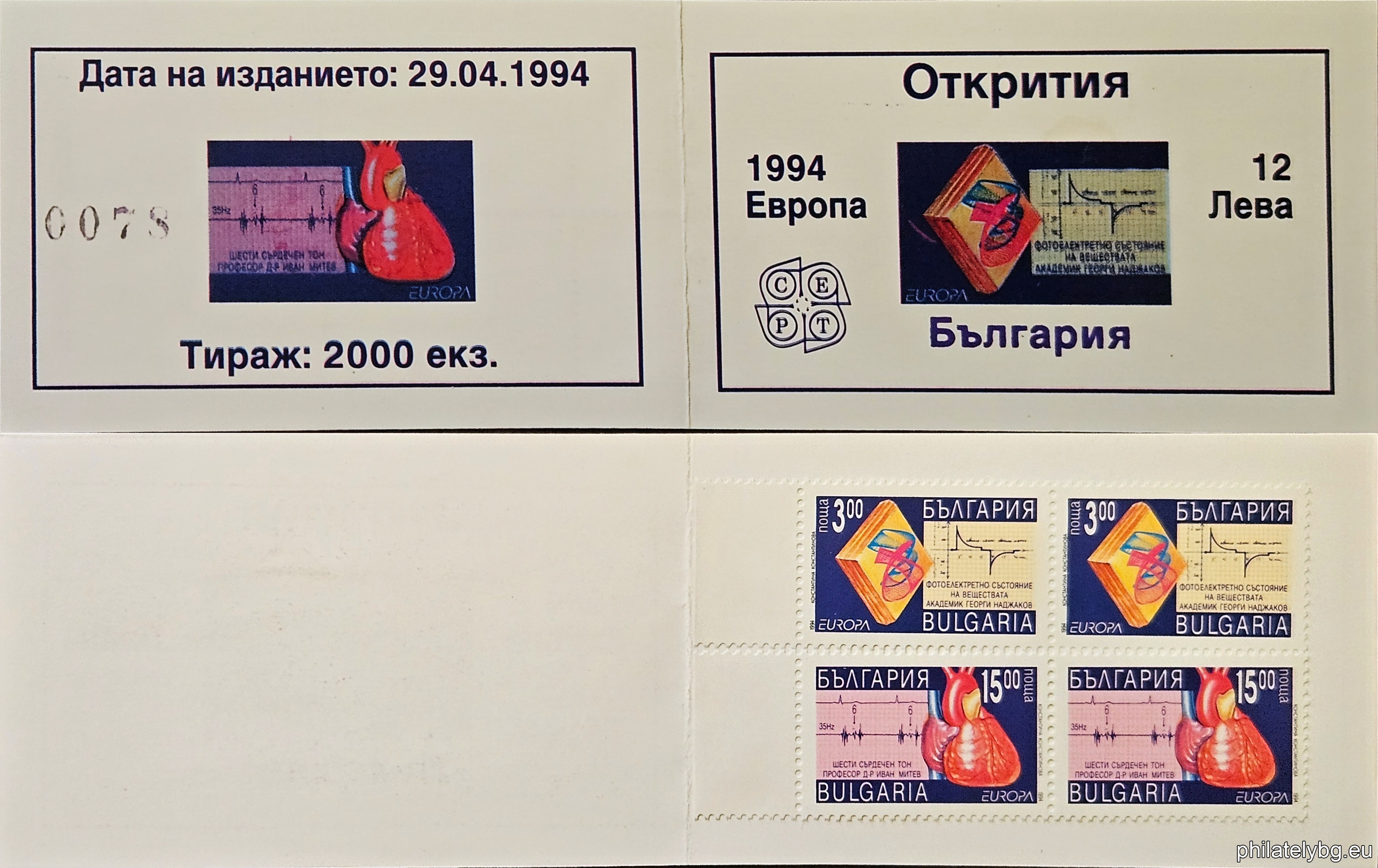 „ Европа - открития. “ - две пощенски марки.